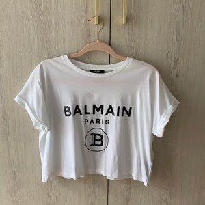 Balmain White Crop Top
